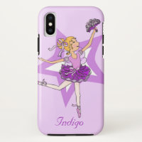 Filles nom danse ballerine blonde violet coque