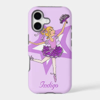Filles nom danse ballerine blonde violet coque