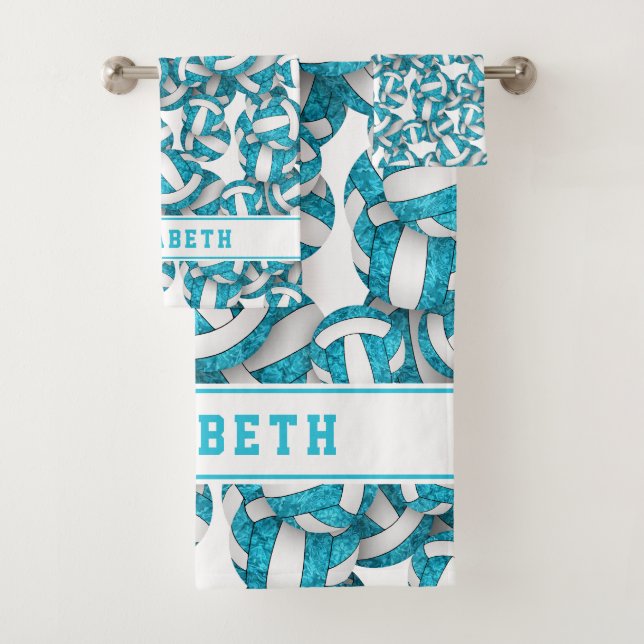 Filles nom turquoise volleyballs motif (En situation)