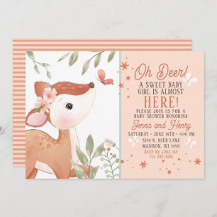 Filles Oh Deer Baby shower Invitation