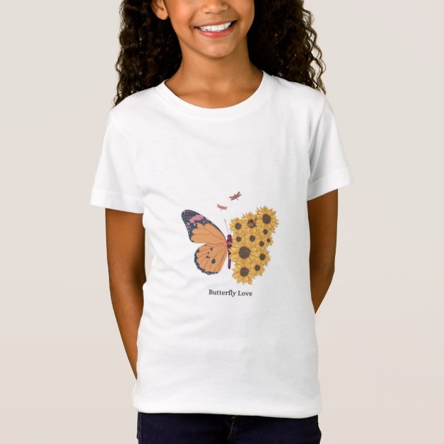 filles papillon et t-shirt tournesol (Devant)