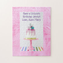 Filles personnalisées Unicorn Anniversaire Puzzle