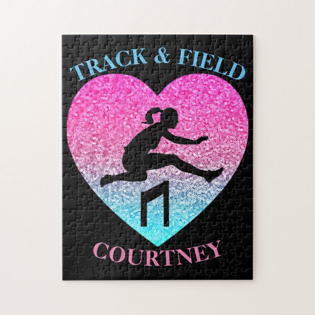 Filles Piste et Champ Coeur Puzzle (Vertical)