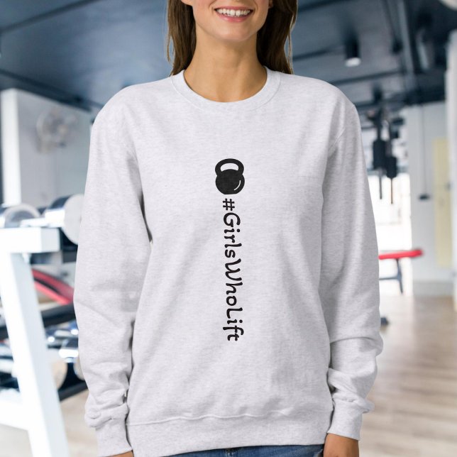 #Filles qui lèvent le Sweatshirt Kettlebell (Créateur téléchargé)