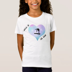 Filles Reine de la Beam Gymnastique Coeur T-shirt