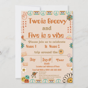 Filles Retro Invitation d'anniversaire