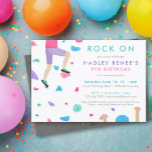 Filles Rock Escalade Anniversaire Fête Invitation<br><div class="desc">Invitation à la fête d'anniversaire de l'Escalade Rock Girl's - Rock on! Le mur d'escalade avec des cales colorées est dans une texture amusante aquarelle.</div>