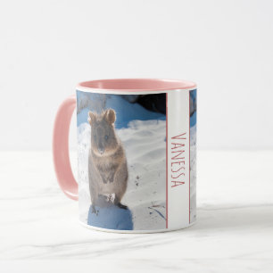 Filles roses Enfants Quokka Beach Mug personnalisé