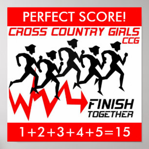 FILLES "SCORE PARFAIT DE PAYS CROISÉ !" AFFICHE