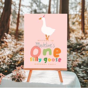 Filles Silly Goose 1er Anniversaire Affiche de bie