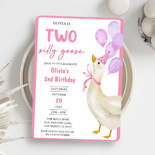 Filles Silly Goose 2e Invitation de fête d'anniver