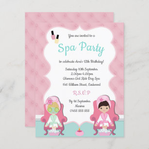 Filles Spa Invitation Pamper party Invitation