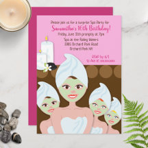 Filles spas Invitation d'anniversaire, n'importe q