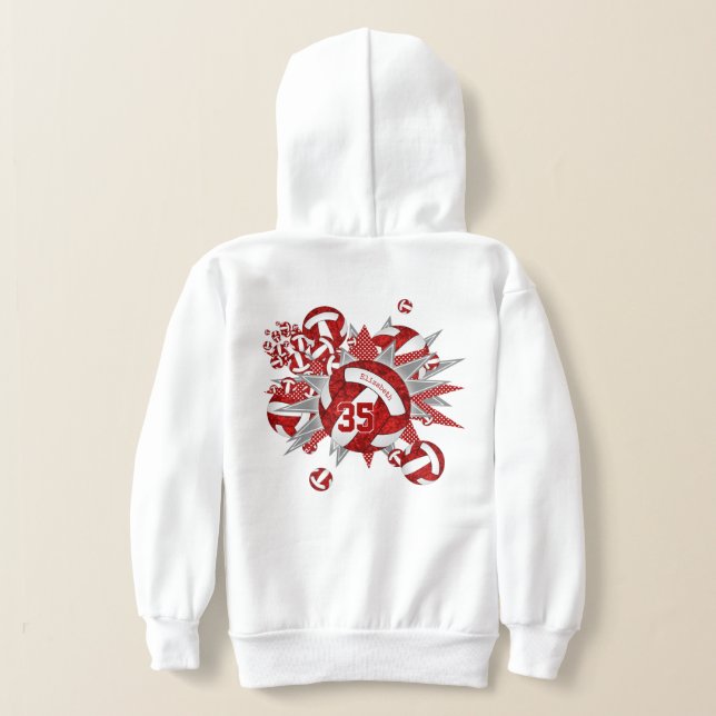 filles sport rouge blanc volleyballs étoiles (Couchage Retour)