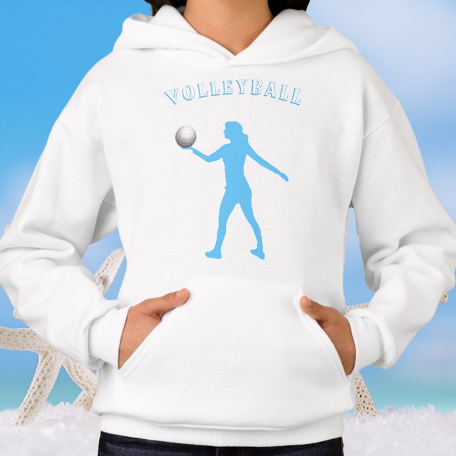Filles Sweat - shirt à capuche de volley-ball avec (Girls Volleyball Hoodie with Name on Back)