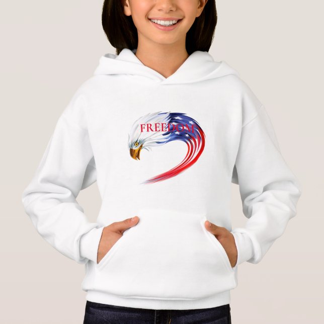 Filles Sweat - shirt à capuche-patriotique (Devant)