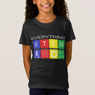 Filles tout T-shirt de TIGE avec le texte blanc