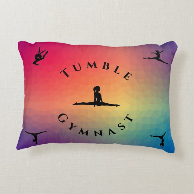 Filles Tumble Gymnaste Personnalisé Coussin Gymnas (Dos)
