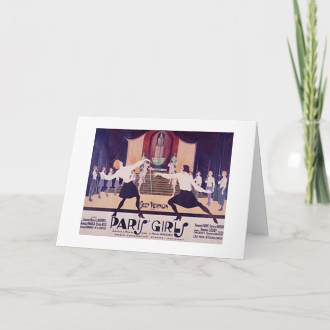 Filles vintages de Paris clôturant la carte de (Devant)