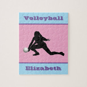 Filles Volleyball Pastel Jigsaw Puzzle