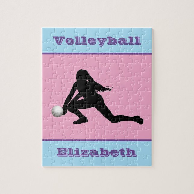 Filles Volleyball Pastel Jigsaw Puzzle (Vertical)