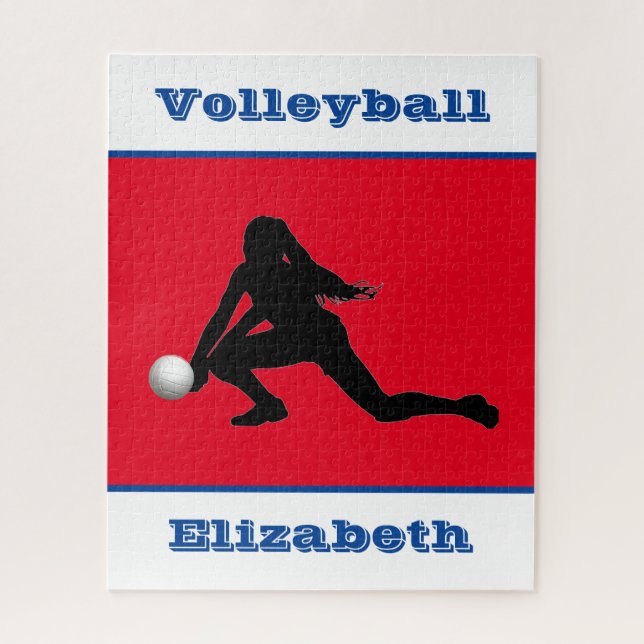 Filles Volleyball Rouge Blanc Bleu Puzzle Puzzle (Vertical)