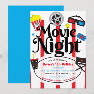 Film Anniversaire Fête Cinéma Événement Invitation