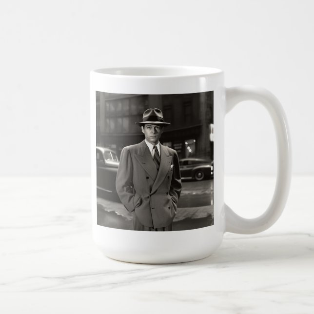 Film Noir Gumshoe Detective Coffee Mug 15oz (Droite)