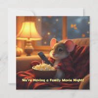 Film pour enfants et carte d'invitation de la nuit