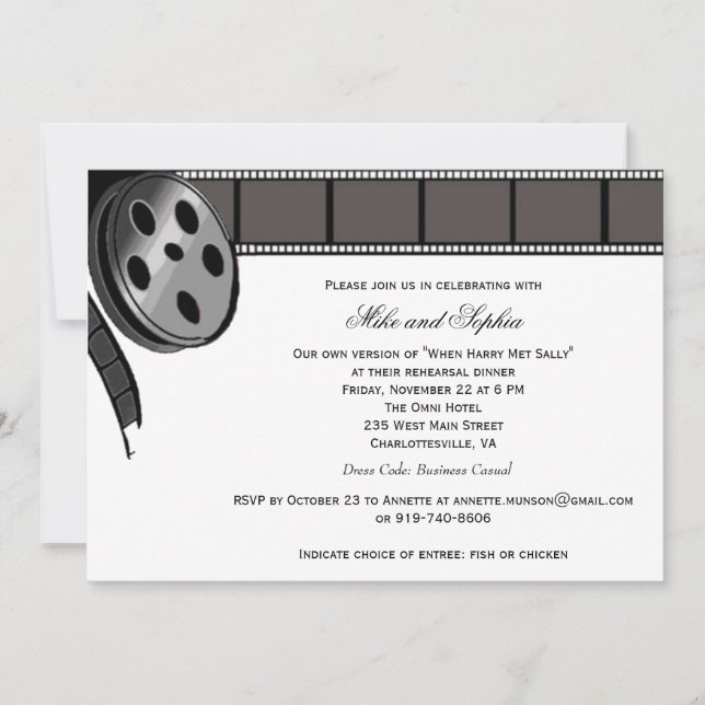 Film Reel sur invitation du Black and White Party (Devant)