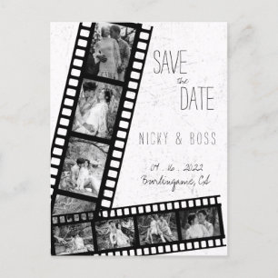 Film Rustic Modern Photo Enregistrer la date Carte