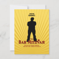 Film Star Bar Mitzvah Réponse RSVP Bleu Jaune