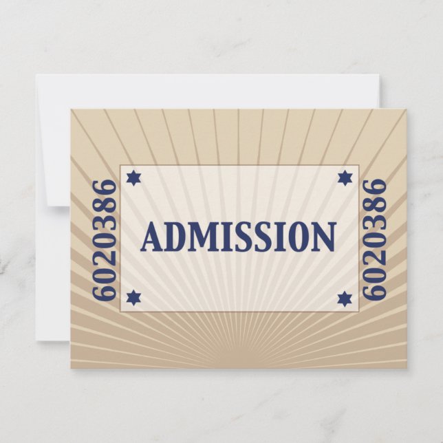 Film Star Bar Mitzvah Réponse RSVP Tan Navy Blue (Devant)