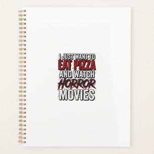 Films d'horreur de pizza typographie Halloween vin