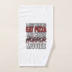 Films d'horreur de pizza Typographie vintage Hallo