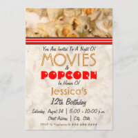 Films et invitation de fête d'anniversaire de maïs