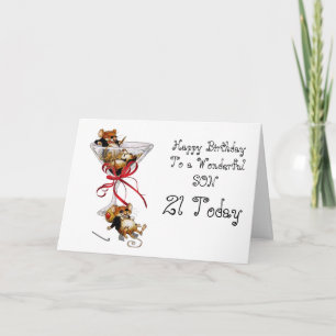 FILS 21E CARTE D'ANNIVERSAIRE