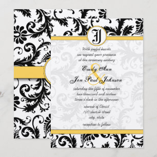 Fils de Damas Jaunes et Noirs Invitations de maria