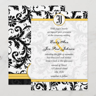 Fils de Damas Jaunes et Noirs Invitations de maria
