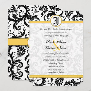 Fils de Damas Jaunes et Noirs Invitations de maria