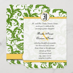 Fils de Damas Jaunes et verts Invitations de maria