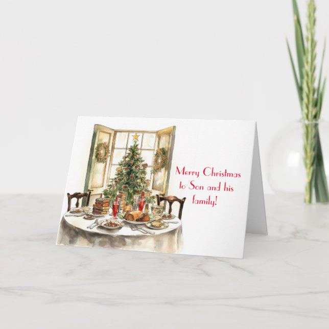 FILS DE TABLE TRADITIONNELS ET CARTE DE NOËL FAMIL (Devant)