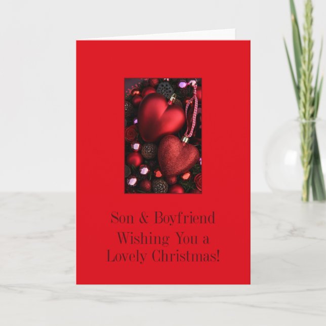 Fils et copain Joyeuse carte de Noël (Devant)