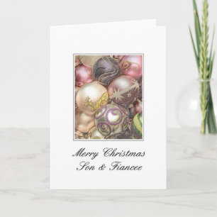 fils et fiancée Joyeuse carte de Noël