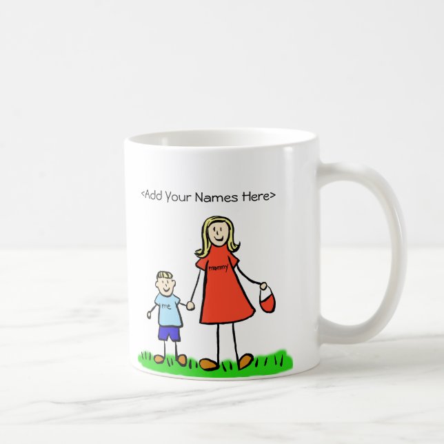 Fils et maman - Blonde Famille Mugs personnalisés (Droite)