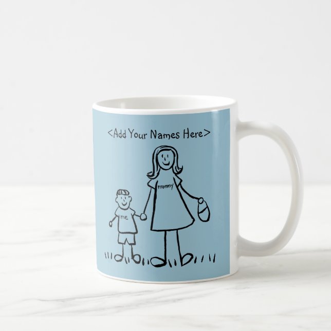 Fils et mère Coutume Famille Art Café Mug (Droite)