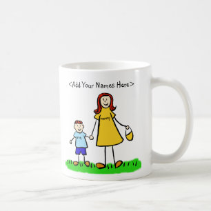 Fils et mère Coutume Famille Art Café Mug