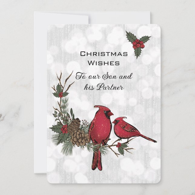 Fils et partenaire Cardinal Rouge Noël (Devant)