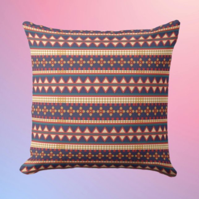 Fils Nomades | Coussin de jeté à motif aztèque (Créateur téléchargé)
