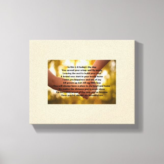 Fils quittant le poème à la maison sur toile (Recto)